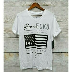 Shirt Marc Ecko Cut & Sew Mens Medium Embellished Shiny Flag Slim T New Defect